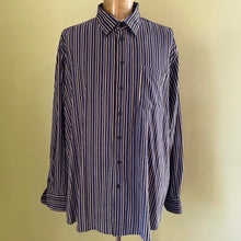 Load image into Gallery viewer, 1990's Corduroy L/S Shirt Blue Black Yellow Stripe Sz XXL - OOAK - Phoenix Menswear