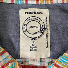 Load image into Gallery viewer, 1990's Diesel Check Red Turquoise Yellow L/S Shirt Button Down Cotton Sz XL - OOAK - Phoenix Menswear