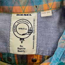 Load image into Gallery viewer, 1990's Diesel Turquoise Blue Yellow Check Cotton L/S Button Down Shirt Sz XXL - OOAK - Phoenix Menswear