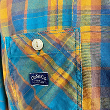 Load image into Gallery viewer, 1990's Diesel Turquoise Blue Yellow Check Cotton L/S Button Down Shirt Sz XXL - OOAK - Phoenix Menswear