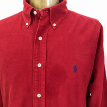 Load image into Gallery viewer, 1990's Ralph Lauren Red Corduroy Preloved L/S Shirt Sz XL - OOAK - Phoenix Menswear