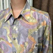 Load image into Gallery viewer, 1990's Vintage Abstract Design Purple L/S Shirt Sz XXL - OOAK - Phoenix Menswear