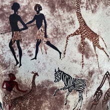 Load image into Gallery viewer, 1990's Vintage African Bush Print Shirt Brown Beige Cream Elephant Giraffe Zebra Bushman S/S Sz 3XL - OOAK - Phoenix Menswear