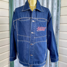 Load image into Gallery viewer, 1990s Vintage Blue Denim Jacket EmbroideredCobra Snake Johnny Blaze Sz XL - OOAK - Phoenix Menswear