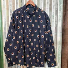Load image into Gallery viewer, 1990's Vintage Blue Red L/S Shirt Abstract Design Sz XL - OOAK - Phoenix Menswear