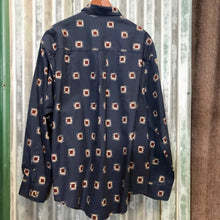 Load image into Gallery viewer, 1990's Vintage Blue Red L/S Shirt Abstract Design Sz XL - OOAK - Phoenix Menswear