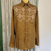 Load image into Gallery viewer, 1990's Vintage Brown Silk Embroidered Shirt L/S Sz XXL - OOAK - Phoenix Menswear
