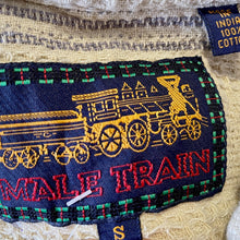 Load image into Gallery viewer, 1990's Vintage Cream Boho Pullover V Neck L/S Shirt Cotton Sz S - OOAK - Phoenix Menswear