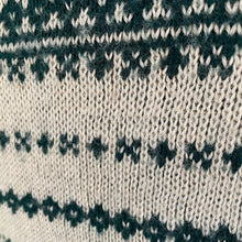 Load image into Gallery viewer, 1990's Vintage Knit Wool Jumper Green Cream Nordic Sz S - OOAK - Phoenix Menswear