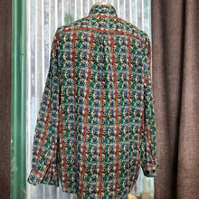 Load image into Gallery viewer, 1990's Vintage L/S Shirt Abstract Design Green Red Blue Sz XXL - OOAK - Phoenix Menswear