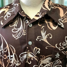 Load image into Gallery viewer, 1990's Vintage Polo S/S Shirt Abstract Swirl Print Brown Cream Sz XL - OOAK - Phoenix Menswear