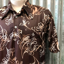Load image into Gallery viewer, 1990's Vintage Polo S/S Shirt Abstract Swirl Print Brown Cream Sz XL - OOAK - Phoenix Menswear