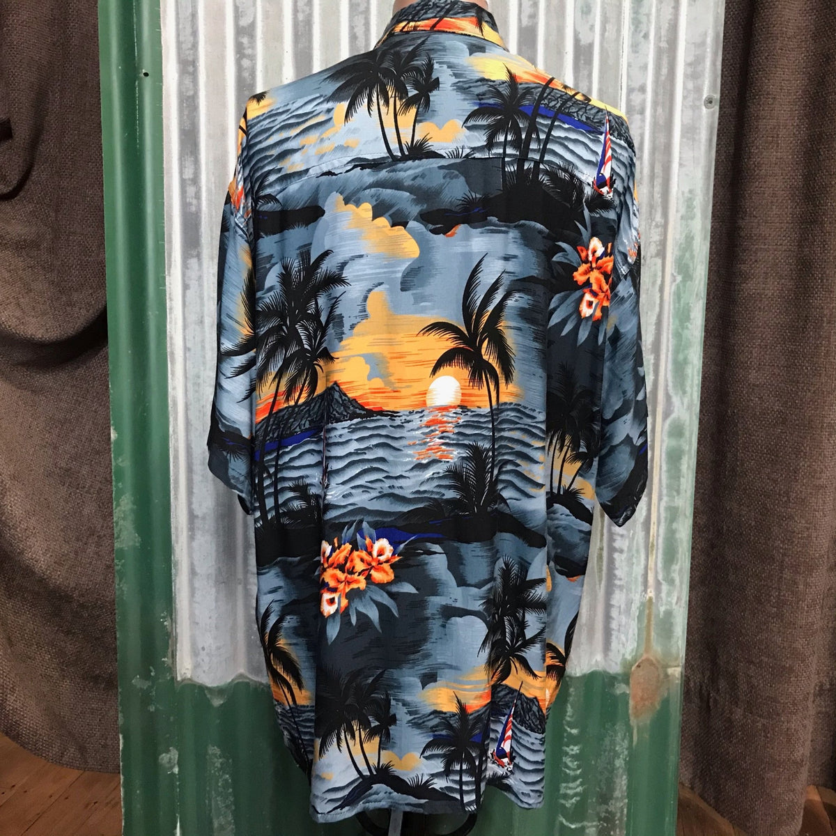 3XL Vintage Newspaper Print Hawaiian Shirt main image 1