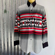 Load image into Gallery viewer, 1990's Vintage Western Aztec Black White Grey L/S Shirt Brooks & Dunn Sz L - OOAK - Phoenix Menswear