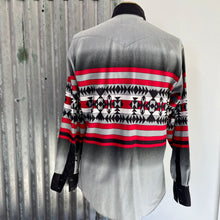 Load image into Gallery viewer, 1990's Vintage Western Aztec Black White Grey L/S Shirt Brooks & Dunn Sz L - OOAK - Phoenix Menswear