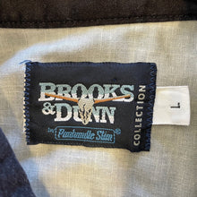 Load image into Gallery viewer, 1990's Vintage Western Aztec Black White Grey L/S Shirt Brooks & Dunn Sz L - OOAK - Phoenix Menswear