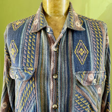 Load image into Gallery viewer, 1990's Vintage Western Aztec Print L/S Shirt Multicoloured Sz L - OOAK - Phoenix Menswear