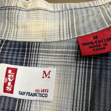 Load image into Gallery viewer, 1990's Vintage Western Shirt Grey Blue Check S/S Sz M - OOAK - Phoenix Menswear