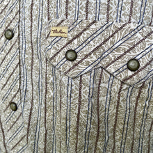 Load image into Gallery viewer, 1990's Vintage Western Striped Brown White Cotton L/S Shirt Snaps Sz XL - OOAK - Phoenix Menswear