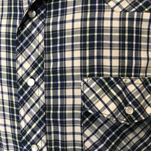 Load image into Gallery viewer, 1990's Vintage Western Wrangler S/S Shirt Blue White Check Sz L - OOAK - Phoenix Menswear