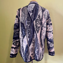 Load image into Gallery viewer, 1990's Vintage Wool Grey Blue Abstract Design Cardigan Jumper Made in Australia Sz M - OOAK - Phoenix Menswear