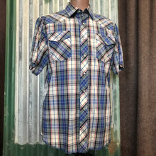 Load image into Gallery viewer, 1990's Vintage Wrangler Western S/S Shirt Blue Sz XL - OOAK - Phoenix Menswear