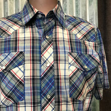 Load image into Gallery viewer, 1990's Vintage Wrangler Western S/S Shirt Blue Sz XL - OOAK - Phoenix Menswear
