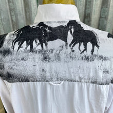 Load image into Gallery viewer, 1990's Western Black White Horse Print L/S Sz M - OOAK - Phoenix Menswear