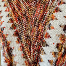 Load image into Gallery viewer, 1990's Women's Funky Retro Orange Cream V-neck Knit Jumper Zig Zag Design 3/4 Sleeve Sz M - OOAK - Phoenix Menswear