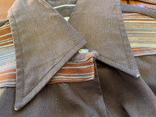 Load image into Gallery viewer, 1970/80's Vintage S/S Shirt Brown and Stripe Sz S - OOAK - Phoenix Menswear