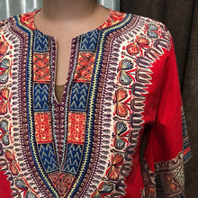 Load image into Gallery viewer, 1970's Hippie Shirt Red Blue Sz M - OOAK - Phoenix Menswear