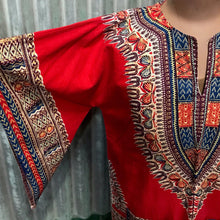 Load image into Gallery viewer, 1970's Hippie Shirt Red Blue Sz M - OOAK - Phoenix Menswear
