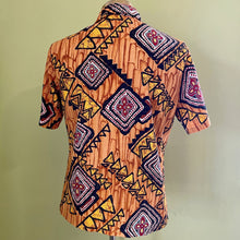 Load image into Gallery viewer, 1970's Hawaiian Bark Cloth S/S Shirt Orange Abstract Design Sz M - OOAK - Phoenix Menswear