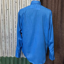 Load image into Gallery viewer, 1970'sVintage Blue Dress Shirt with Ruffle L/S Sz XXL - OOAK - Phoenix Menswear