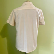 Load image into Gallery viewer, 1970s Vintage Cream & Brown Embroidered Guayabera S/S Shirt Pockets Sz S - OOAK - Phoenix Menswear