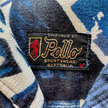 Load image into Gallery viewer, 1970's Hawaiian Bark Cloth Floral S/S Shirt Blue White Made in Australia Sz M - OOAK - Phoenix Menswear