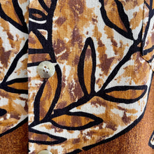 Load image into Gallery viewer, 1980's Hawaiian Bark Cloth S/S Shirt Brown Black Floral Bird Pattern Sz XXL - OOAK - Phoenix Menswear