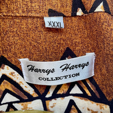 Load image into Gallery viewer, 1980's Hawaiian Bark Cloth S/S Shirt Brown Black Floral Bird Pattern Sz XXL - OOAK - Phoenix Menswear