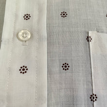Load image into Gallery viewer, 1970's Vintage Cream S/S Shirt with Brown Dot Print Sz L - OOAK - Phoenix Menswear