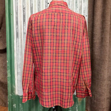 Load image into Gallery viewer, 1970's Vintage Sears Western Shirt Red Blue White Check L/S Sz L - OOAK - Phoenix Menswear