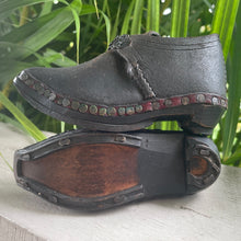 Load image into Gallery viewer, Antique 1800s Children's 'Lancashire Clogs' Handmade Leather Wood Metal Rare Unique - OOAK - Phoenix Menswear