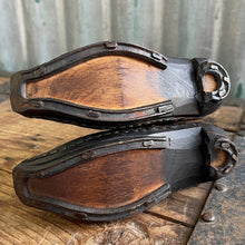 Load image into Gallery viewer, Antique 1800s Children's 'Lancashire Clogs' Handmade Leather Wood Metal Rare Unique - OOAK - Phoenix Menswear