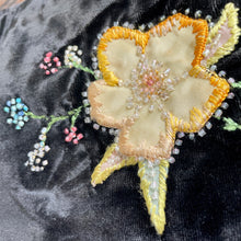Load image into Gallery viewer, Antique 1930's Black Velvet Handmade Embroidered Flowers Purse - OOAK - Phoenix Menswear