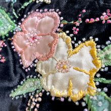 Load image into Gallery viewer, Antique 1930's Black Velvet Handmade Embroidered Flowers Purse - OOAK - Phoenix Menswear