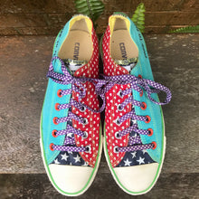 Load image into Gallery viewer, Converse All Stars Low Cut Sneakers 'Free to Fly' Multicoloured - Men's Sz 7 / Women's 9 - OOAK - Phoenix Menswear