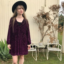 Load image into Gallery viewer, Free People Women's L/S Velvet Burnout Tunic Dress in Purple Sz S - OOAK - Phoenix Menswear