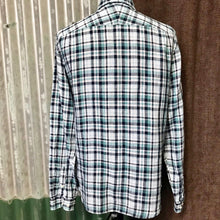 Load image into Gallery viewer, Linen L/S Shirt Blue Check on White Sz L - OOAK - Phoenix Menswear