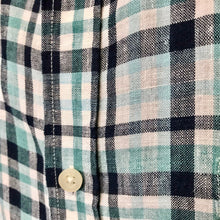 Load image into Gallery viewer, Linen L/S Shirt Blue Check on White Sz L - OOAK - Phoenix Menswear