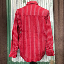 Load image into Gallery viewer, Red Pinstripe Linen L/S Shirt Sz M - OOAK - Phoenix Menswear