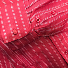 Load image into Gallery viewer, Red Pinstripe Linen L/S Shirt Sz M - OOAK - Phoenix Menswear
